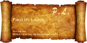 Paulin Lajos névjegykártya